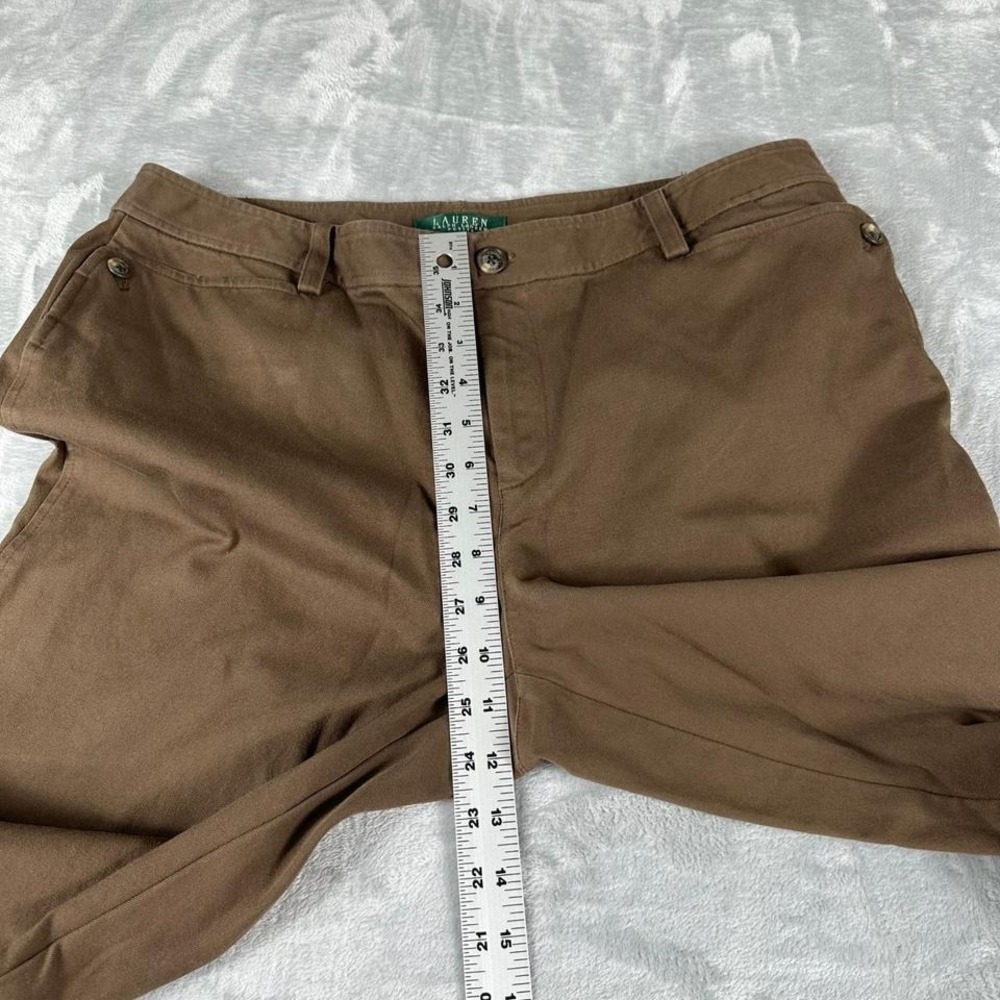 Lauren Ralph Lauren Pants Women 14P Brown Dark Academia Classic Trousers - Picture 5 of 7